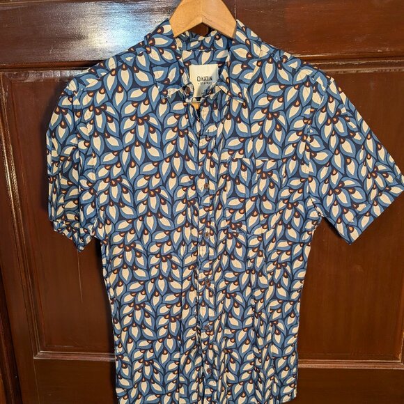 Katin Short Sleeve Button Up Shirt - M - Picture 1 of 4